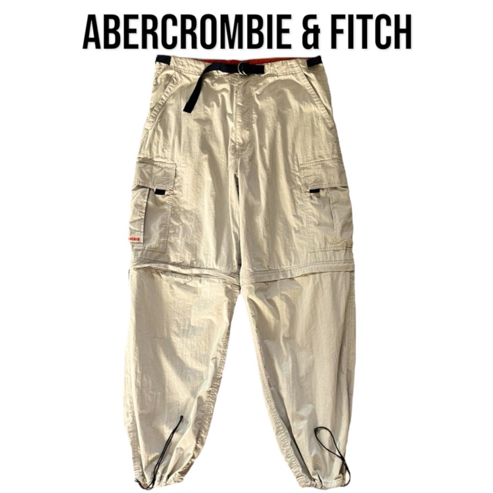 Abercrombie & Fitch VINTAGE TAN PARATROOPER CARGO CONVERTIBLE PANTS Medium EUC